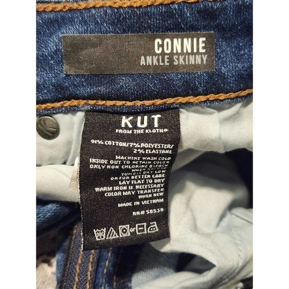Kut From the Kloth Connie Ankle Skinny Denim Blue Jeans, Size 4 - Picture 12 of 13